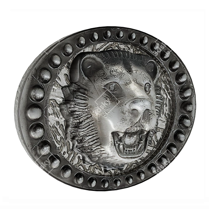 Lion Head Belt Buckle 3D model image 1