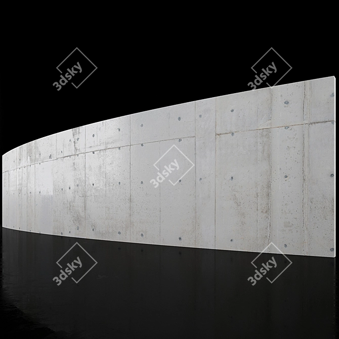 Seamless Concrete Wall Texture 3D model image 1