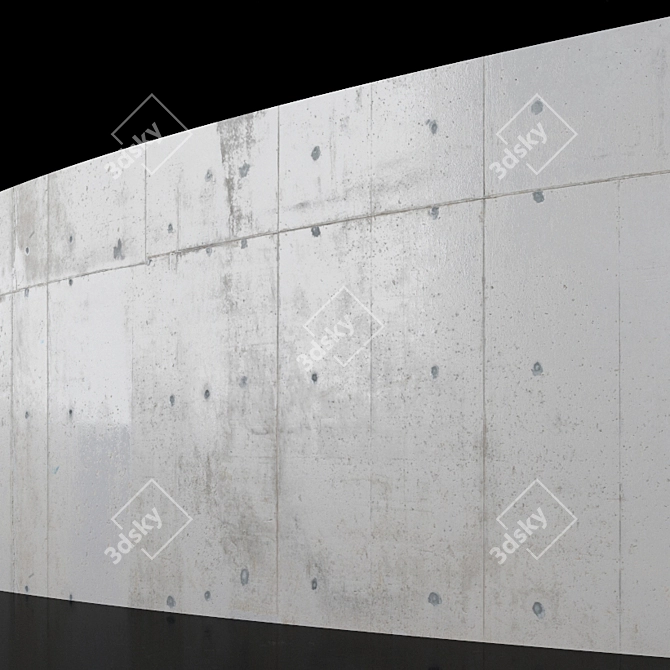 Seamless Concrete Wall Texture 3D model image 2