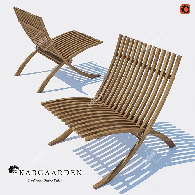 Scandinavian Teak Lounge Chair 3D model image 1