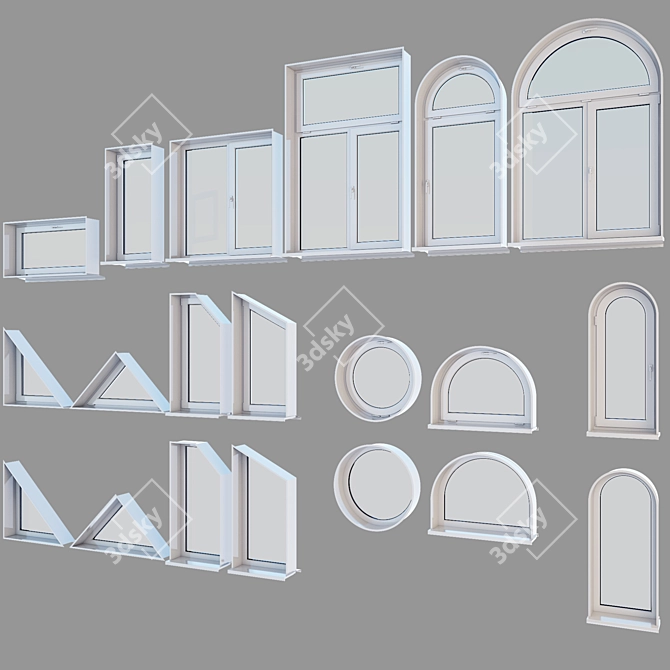 Title: Sleek Plastic Window Profiles 3D model image 2