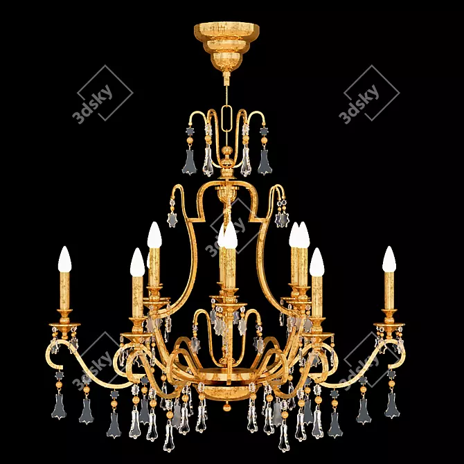 Elegant Vintage Chandelier 3D model image 1