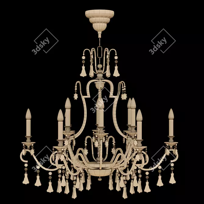 Elegant Vintage Chandelier 3D model image 2