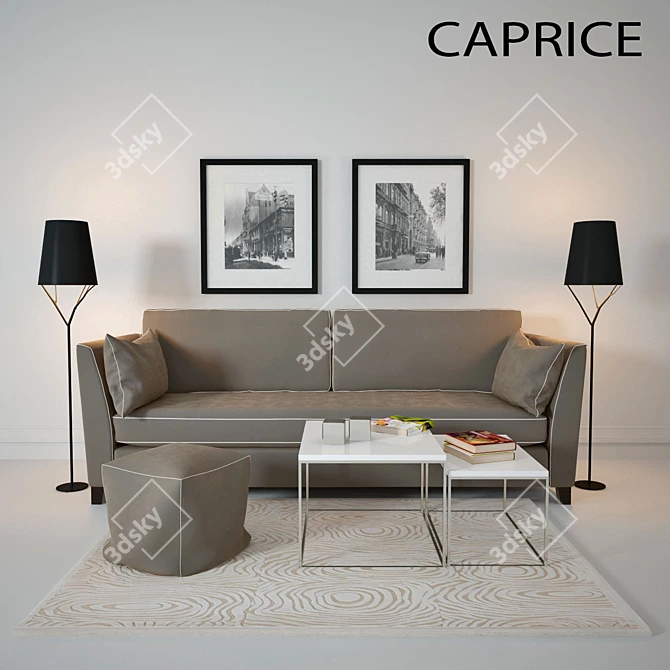 Elegant Comfort: CAPRICE Sofa 3D model image 1