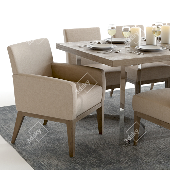 Elegant Pottery Barn Durham Set 3D model image 3