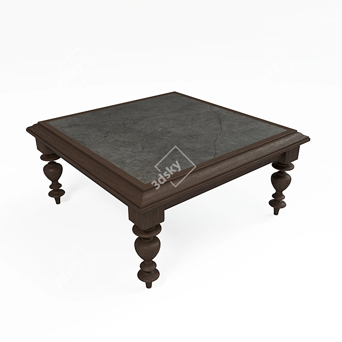 Rutherford Square Cocktail Table: Stylish and Functional 3D model image 1