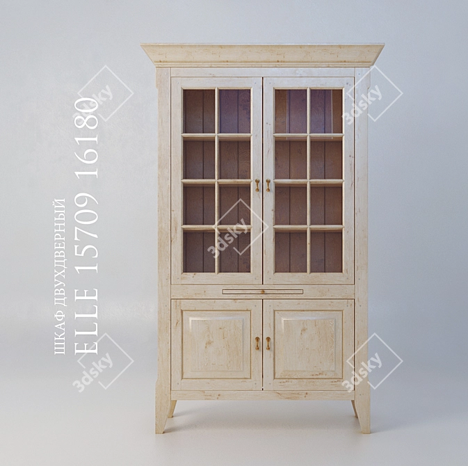 ELE Two-Door Wardrobe: Sleek and Functional 3D model image 3