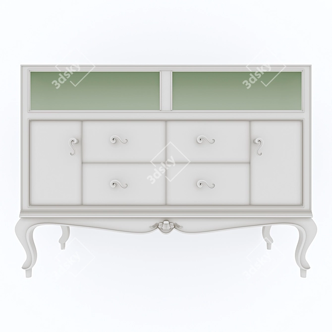 Elegant White Nightstand 3D model image 1