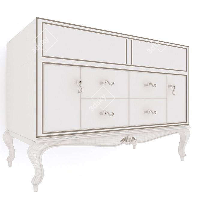 Elegant White Nightstand 3D model image 2