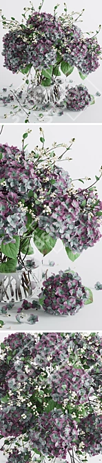 Title: Dual-tone Hydrangea Bouquets 3D model image 2