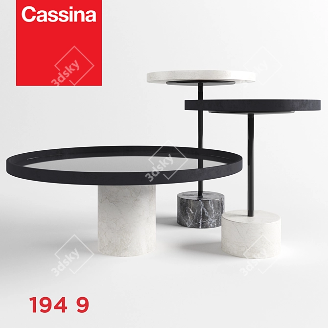 Cassina 194 9 Service Tables: Versatile & Stylish 3D model image 1