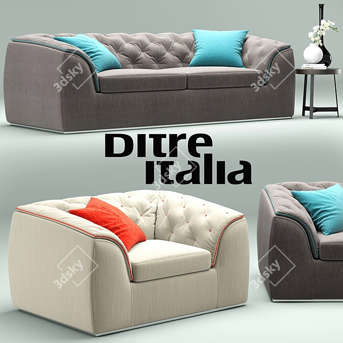 Elegant Collins Sofa 3D model image 1