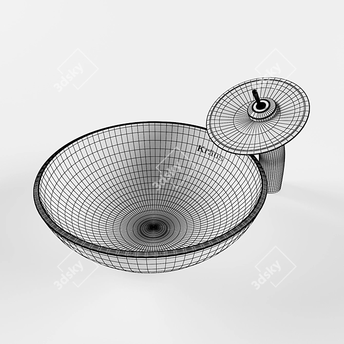 Glass Waterfall Sink Mixer: Stylish and Functional 3D model image 3