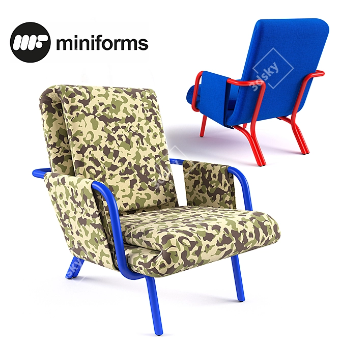 Elegant Duo: Miniforms Chair Diplopia 3D model image 1