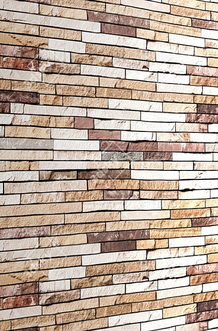 Title: Shale Stone Wall Panel 3D model image 2