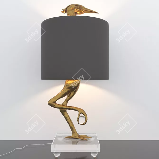Elegant Ibis Table Lamp 3D model image 1