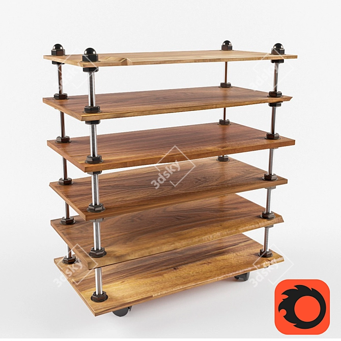 Modern Loft Shelf 3D model image 1