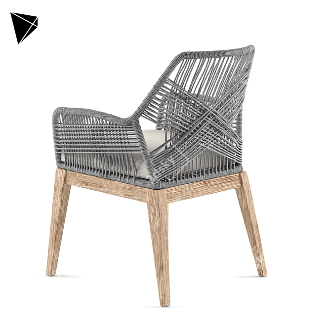 Elegant Greige Loom Armchair 3D model image 2