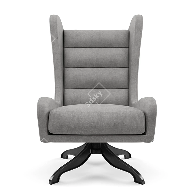 West Elm Cobb Swivel Wing Chair - Gray 3D model image 2