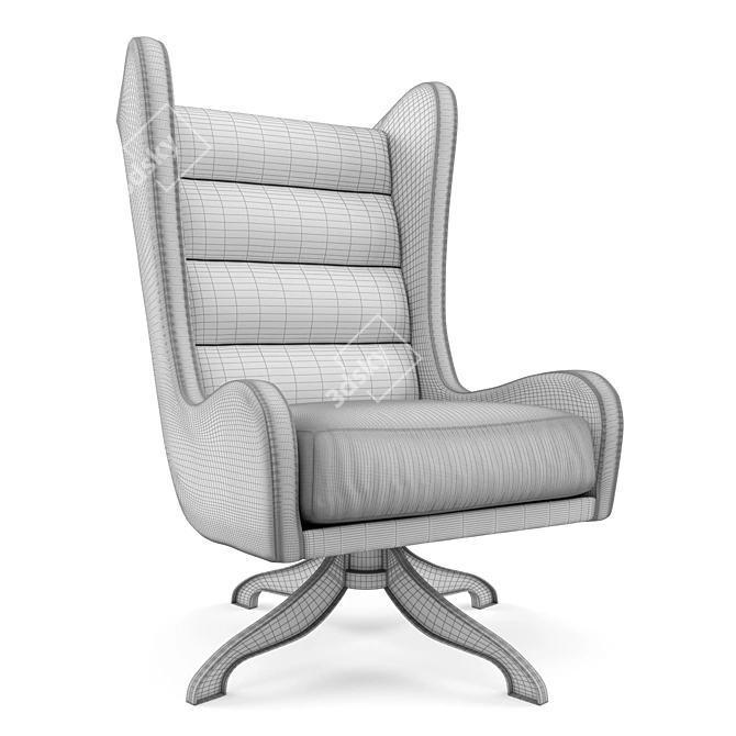 West Elm Cobb Swivel Wing Chair - Gray 3D model image 3