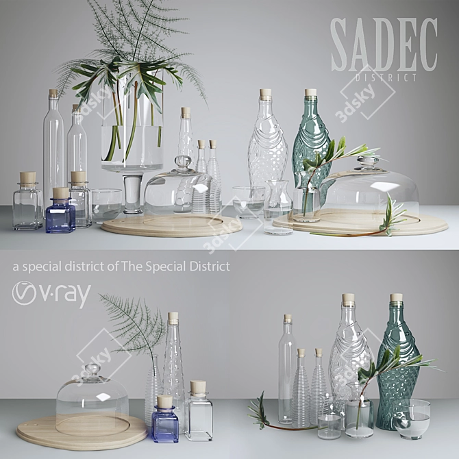 Elegant SADEC Glass Collection 3D model image 1