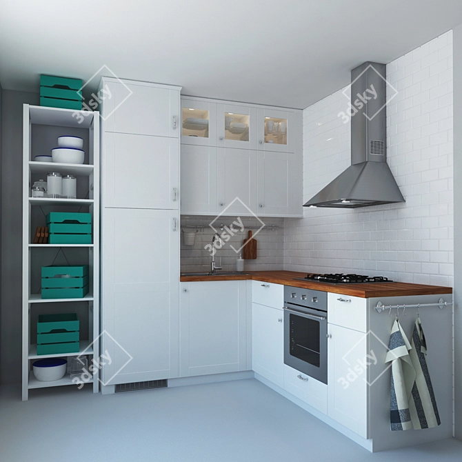 Modern and Stylish: IKEA Method Savedal Kitchen 3D model image 1