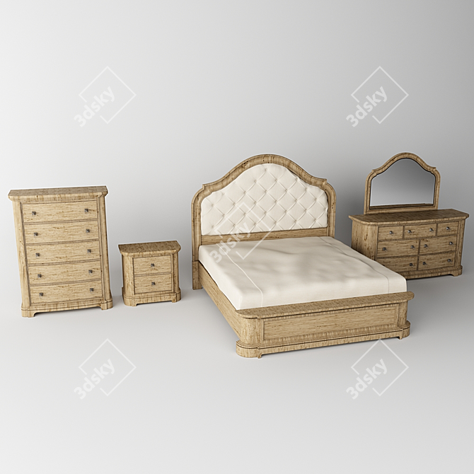 Elegant Roland Bedroom Set 3D model image 1