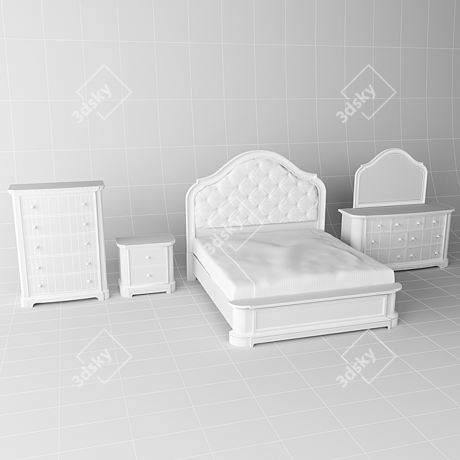 Elegant Roland Bedroom Set 3D model image 2