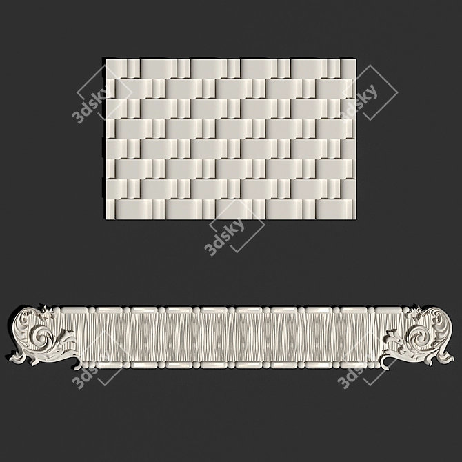 Elegant Decor Panel 3D model image 1