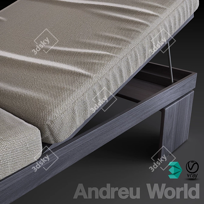 Relax in Style with Andreu World Alu Sun Bed 3D model image 2
