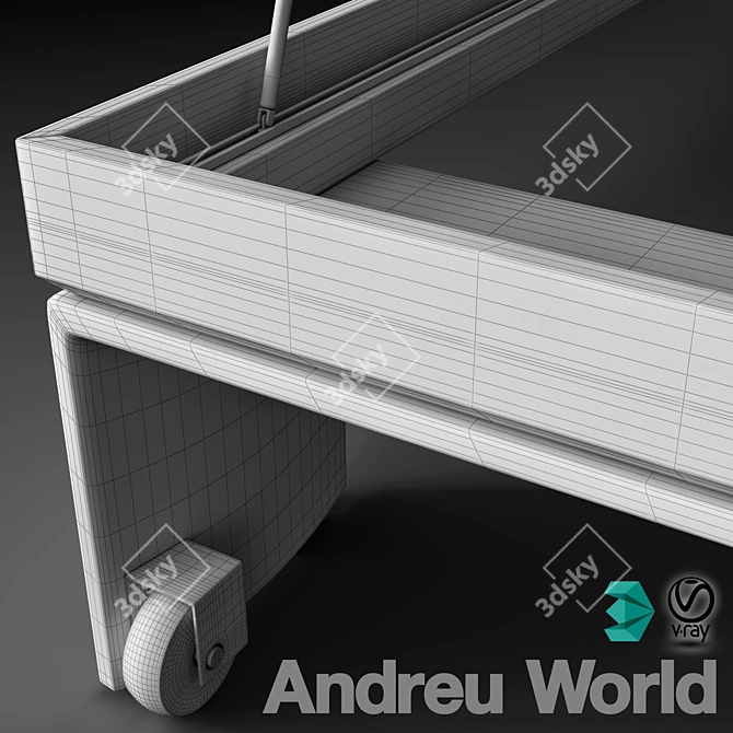 Relax in Style with Andreu World Alu Sun Bed 3D model image 3
