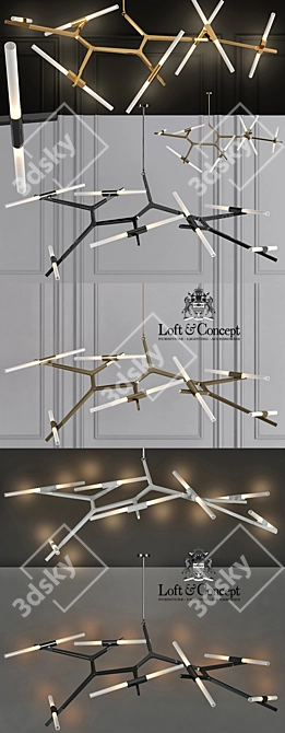 Elegant Agnes Chandelier 3D model image 2