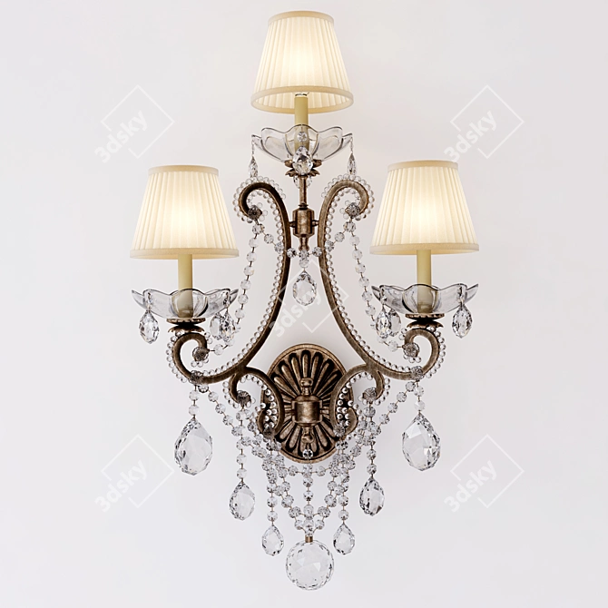 Glamorous Adrianna Triple Sconce 3D model image 1