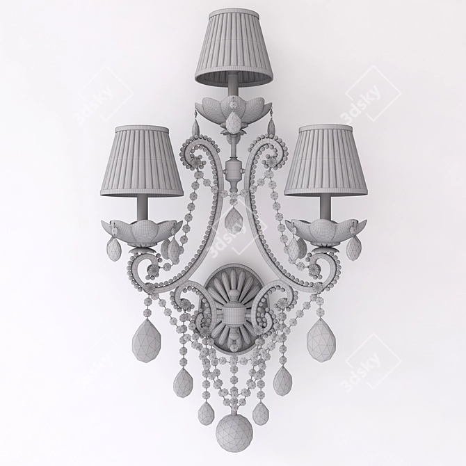 Glamorous Adrianna Triple Sconce 3D model image 2