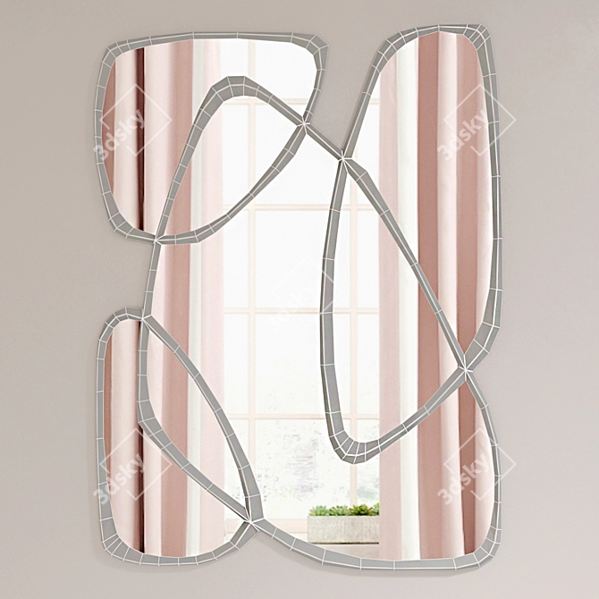 John-Richard Asymmetrical Mirror: Handcrafted, Stunning Design 3D model image 2