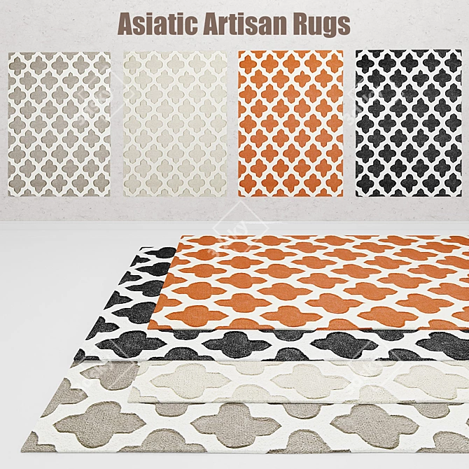 Artisan Collection Rugs - Charcoal, Sand, Taupe, Terracotta 3D model image 1