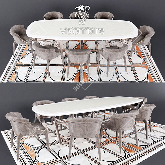 Luxury Dining Set: Visionnaire Bullock 3D model image 1