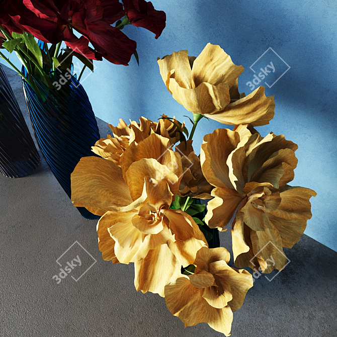 Elegant Bouquet of Roses 3D model image 2