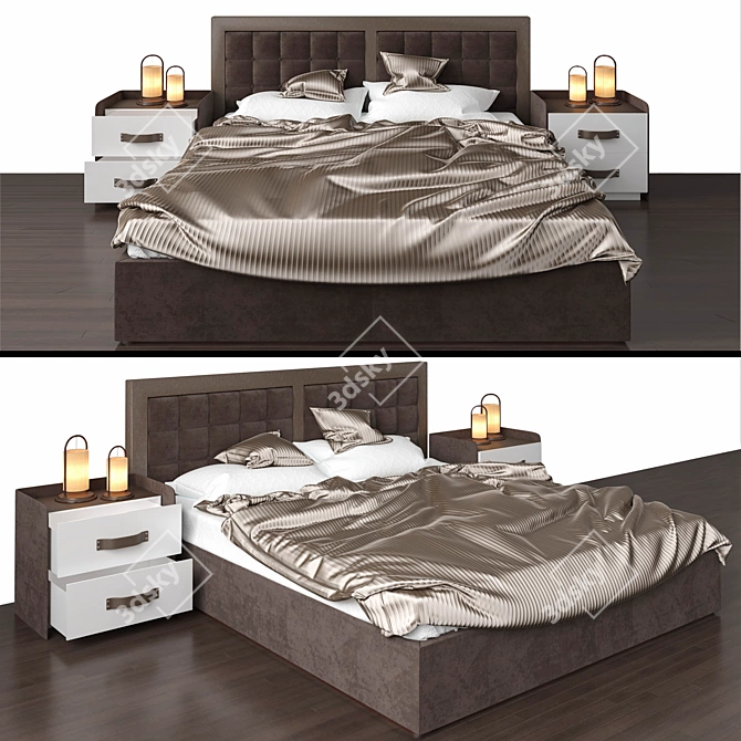 Title: Modern Bed Design 3D model image 1