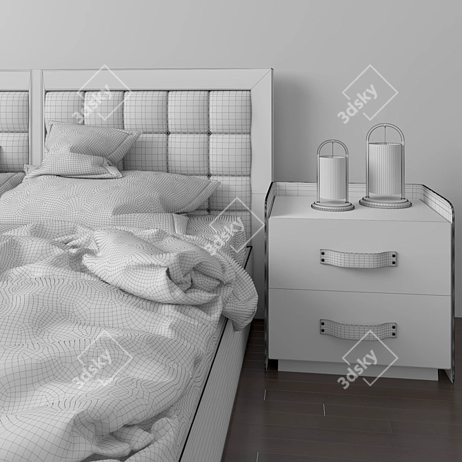 Title: Modern Bed Design 3D model image 3