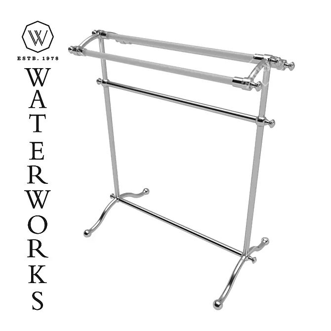 Elegant Etoile Metal Towel Rack 3D model image 1