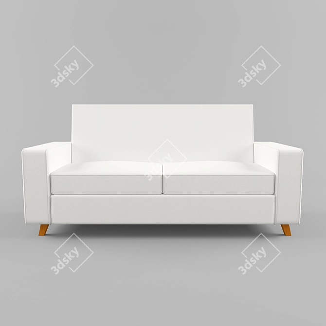 Modern White Fabric Sofa 3D model image 1