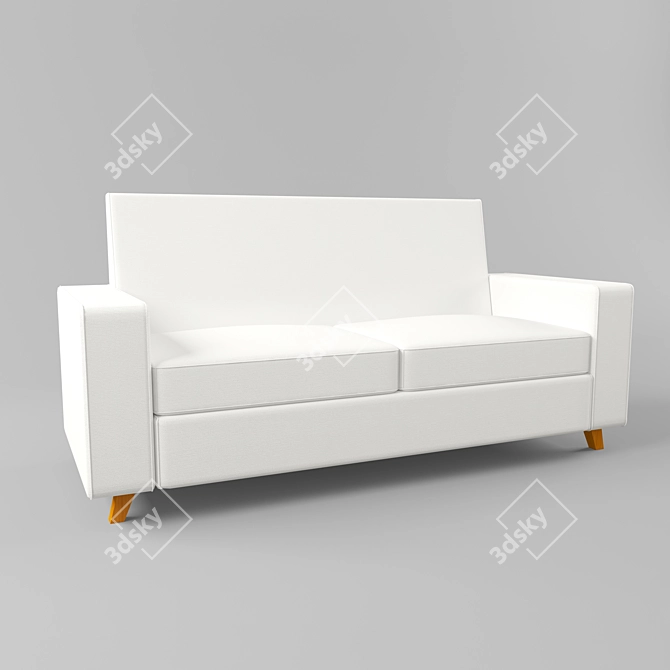 Modern White Fabric Sofa 3D model image 2