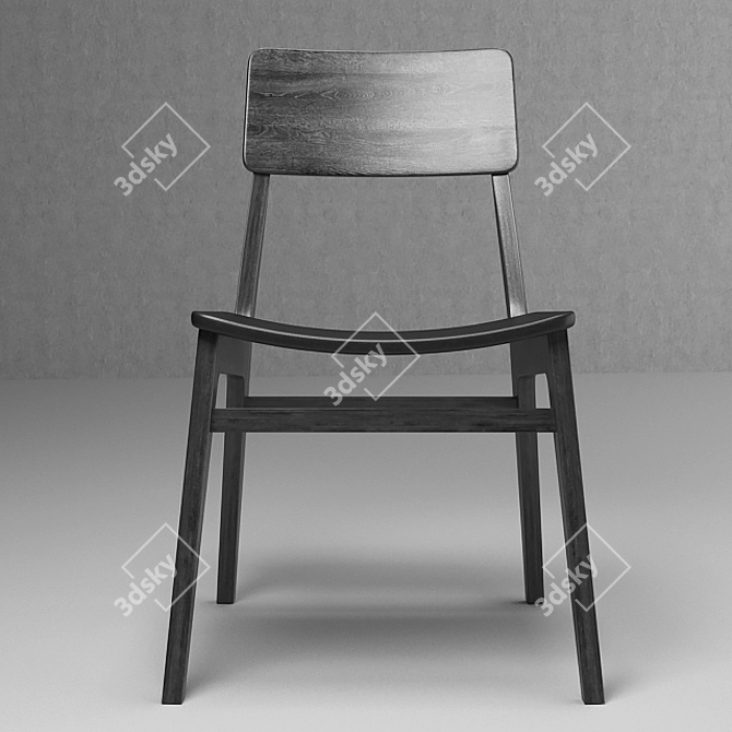 Italian Made Modern Wooden Chair 3D model image 2