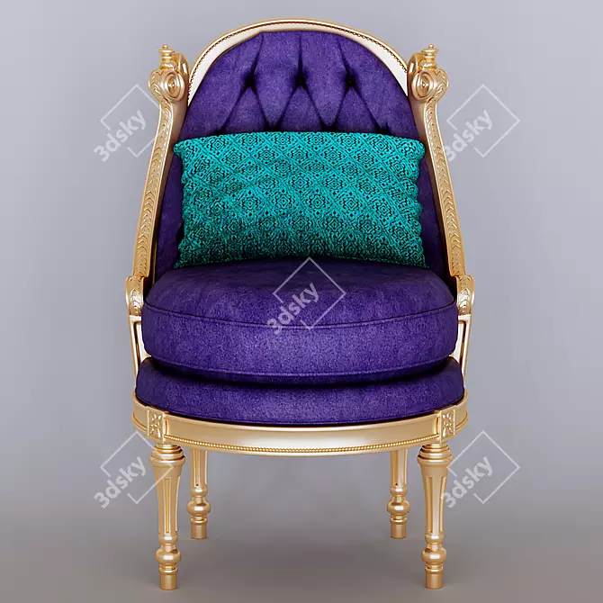 Elegant Vintage Chair 3D model image 2