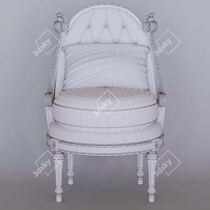 Elegant Vintage Chair 3D model image 3