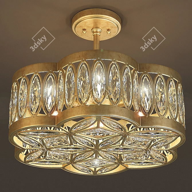 Elegant Crystal Chandelier with 6 Lights 3D model image 1