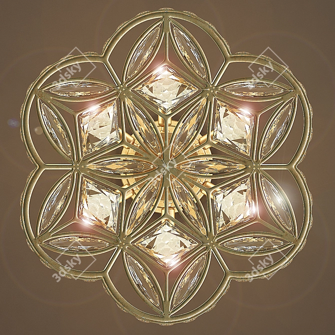 Elegant Crystal Chandelier with 6 Lights 3D model image 2