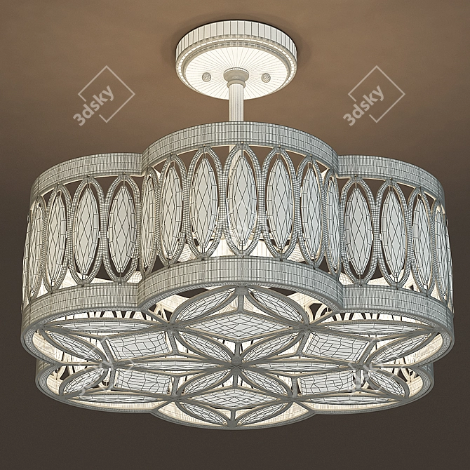 Elegant Crystal Chandelier with 6 Lights 3D model image 3