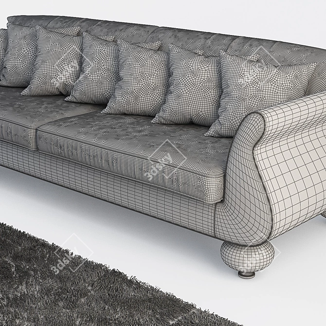 Luxury Polermo Sofa Set 3D model image 3